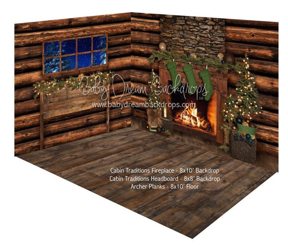 Cabin Traditions Fireplace and Cabin Traditions Headboard Fabric Room