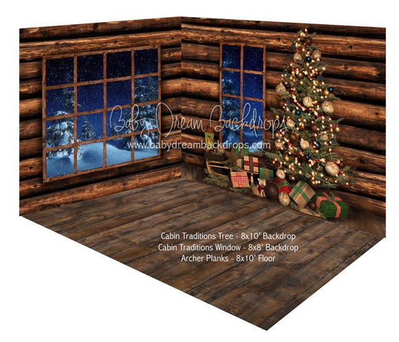 Cabin Traditions Tree and Cabin Traditions Window Fabric Room