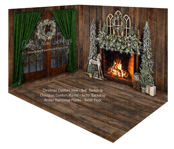 Christmas Comfort View and Mantel Fabric Room