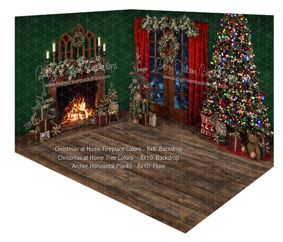 Christmas at Home Fireplace Colors and Christmas at Home Tree Colors Fabric Room
