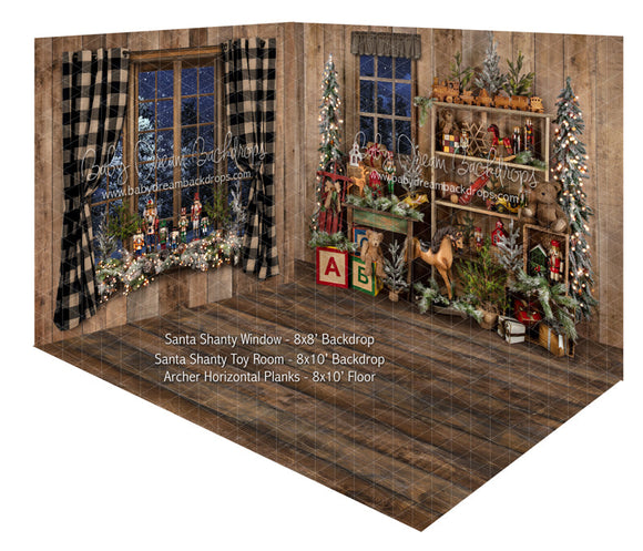 Santa Shanty Window and Santa Shanty Toy Fabric Room