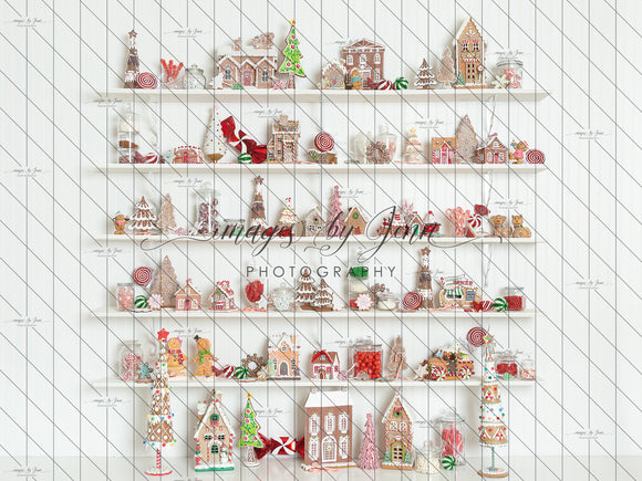 White Gingerbread Cottage Shelves (JG)