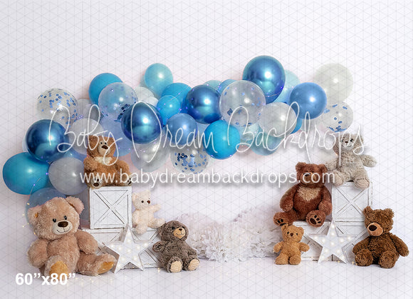 Beary Blue Party Balloons (BA)