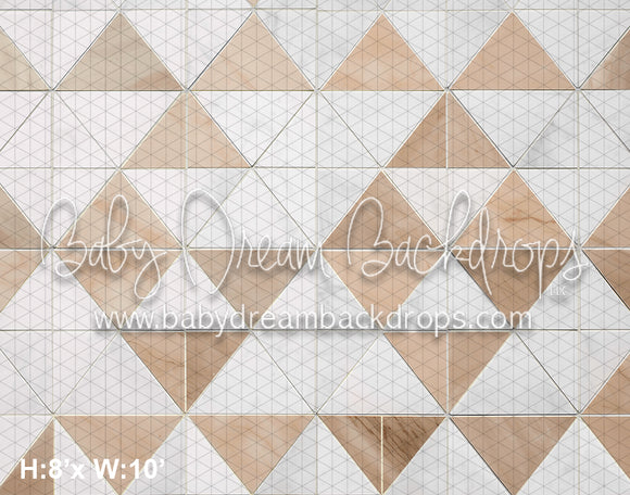 Beige and White Traingle Checker Fabric Floor (AZ)
