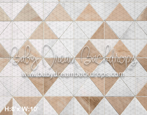 Beige and White Traingle Checker Fabric Floor (AZ)