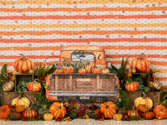 Fall Foliage Truck and Pumpkins (JE)