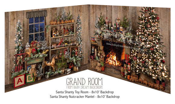 Santa Shanty Toy Room and Santa Shanty Nutcracker Mantel Grand Room
