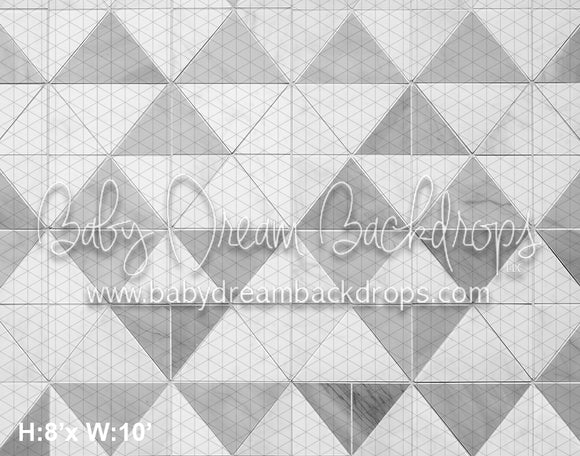 Gray and White Traingle Checker Fabric Floor (AZ)