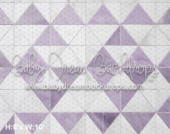 Lavender and White Traingle Checker Fabric Floor (AZ)