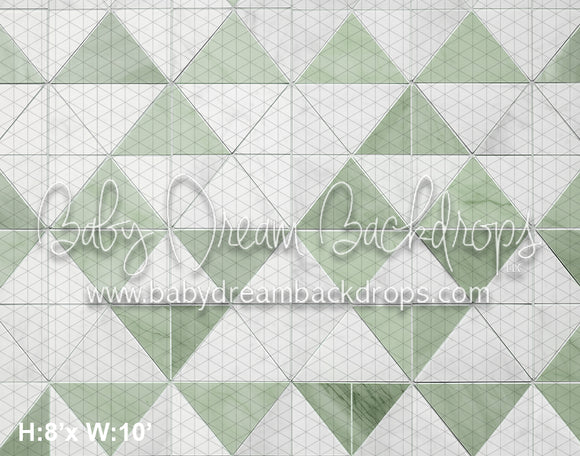 Mint and White Traingle Checker Fabric Floor (AZ)