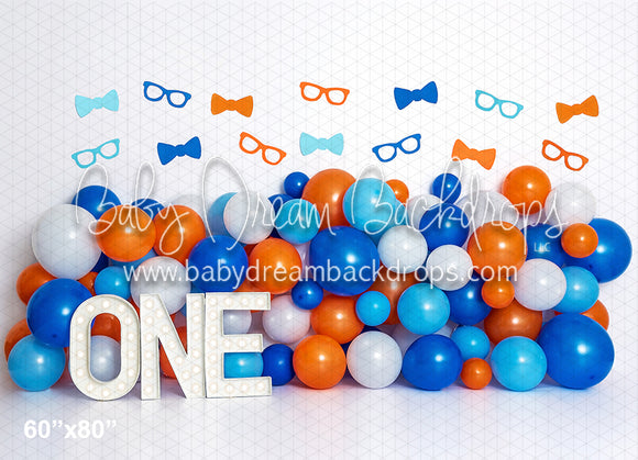 Orange and Blue Nerdy Balloon Party ONE (BA)