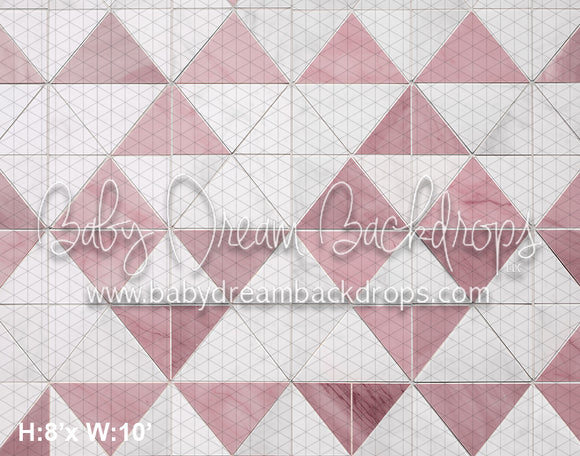 Pink and White Traingle Checker Fabric Floor (AZ)