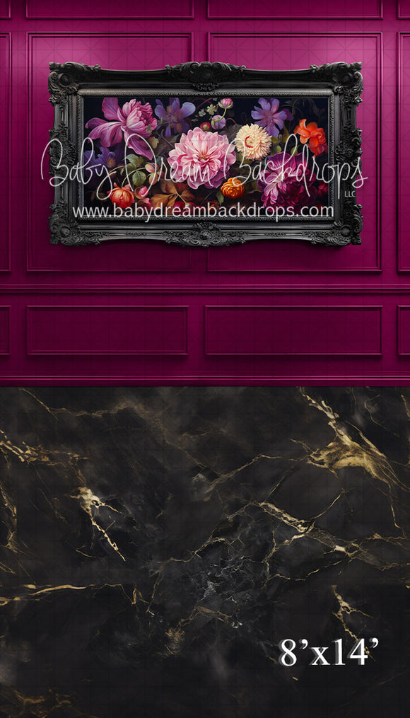 X Drop Sweep Magenta Floral Wall (VR)