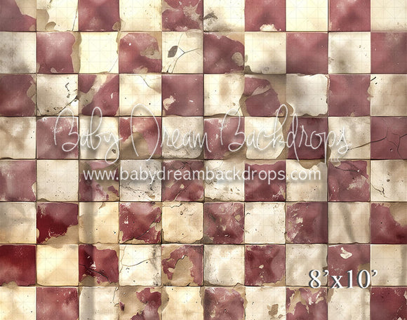Vintage Checkered Red Fabric Floor (VR)