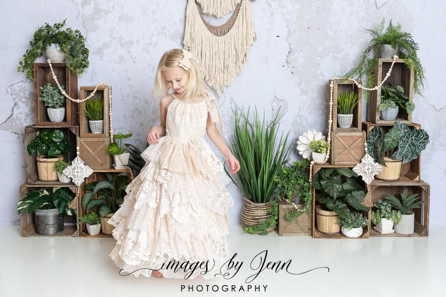 Crates Full of Greens Sm Macrame (JG)