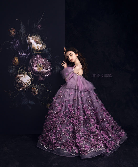 Gothic Floral Obsidian Petals Skinny (WM)