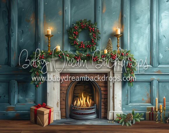 A Blue Christmas Mantel (MD)