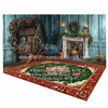 Fabric Room A Blue Christmas (Mantel) + Fabric Room A Blue Christmas (Books) + Christmas Rug 2