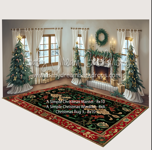 Fabric Room A Simple Christmas Mantel  + A Simple Christmas Window + Christmas Rug 3 