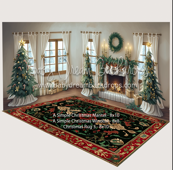 Fabric Room A Simple Christmas Mantel  + A Simple Christmas Window + Christmas Rug 3 