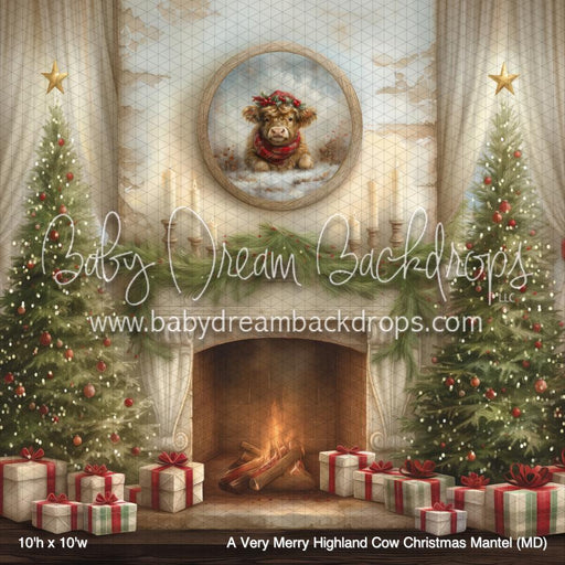 A Very Merry Highland Cow Christmas Mantel (MD)