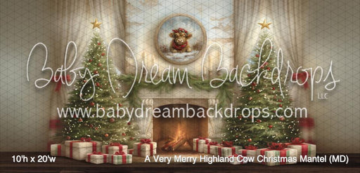 A Very Merry Highland Cow Christmas Mantel (MD)
