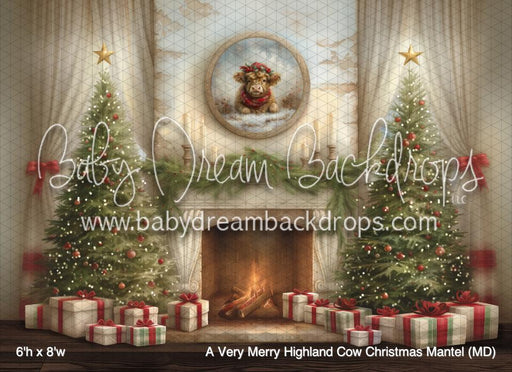 A Very Merry Highland Cow Christmas Mantel (MD)
