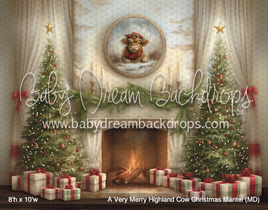 A Very Merry Highland Cow Christmas Mantel (MD)