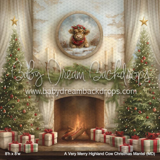 A Very Merry Highland Cow Christmas Mantel (MD)