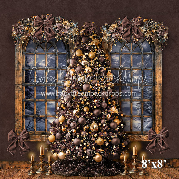 X Drop A cozy Santa Christmas window BROWN 24 (VR)