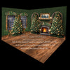 A cozy Santa Christmas window GREEN 24 and A Cozy Santa Christmas GREEN 24 Fabric Room