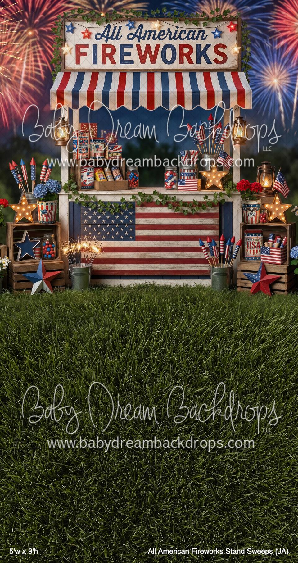 All American Fireworks Stand Sweeps (JA) — Baby Dream Backdrops