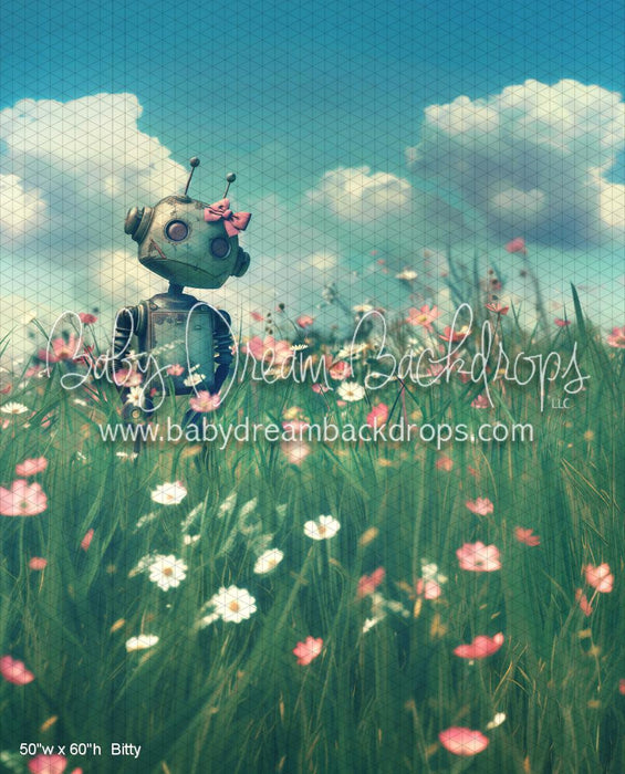 BItty Robot in Flowers (WM)