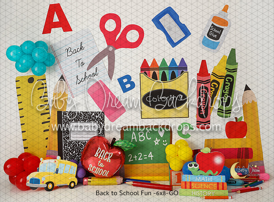 Fun Backr Back to School Fun (GO) — Baby Dream Backdrops
