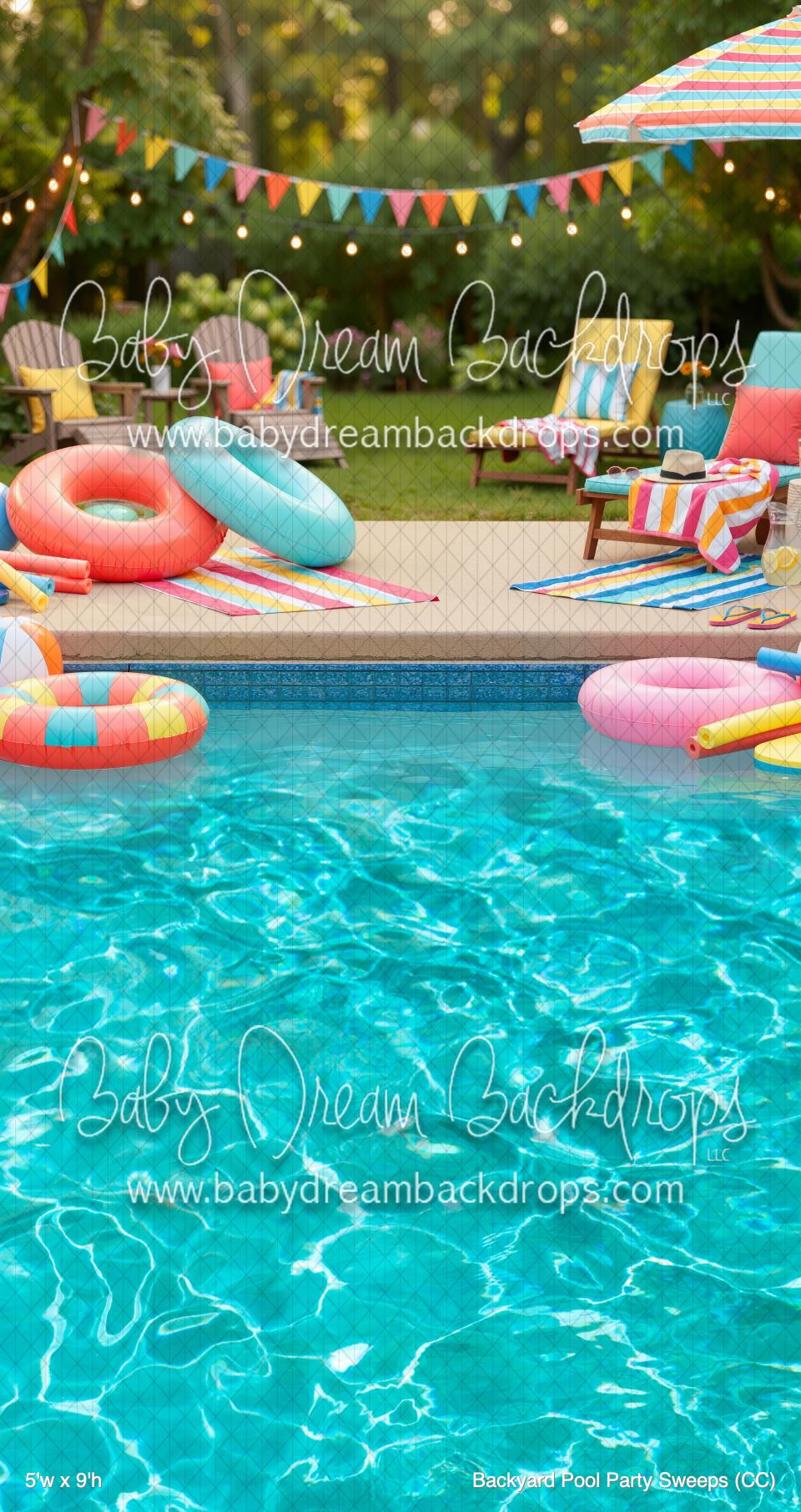 Backyard Pool Party Sweeps (CC) — Baby Dream Backdrops
