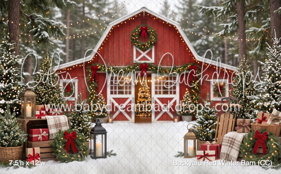 Backyard Red Winter Barn (CC)