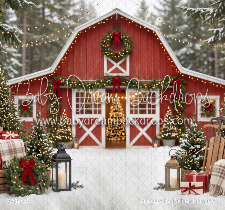 Backyard Red Winter Barn (CC)