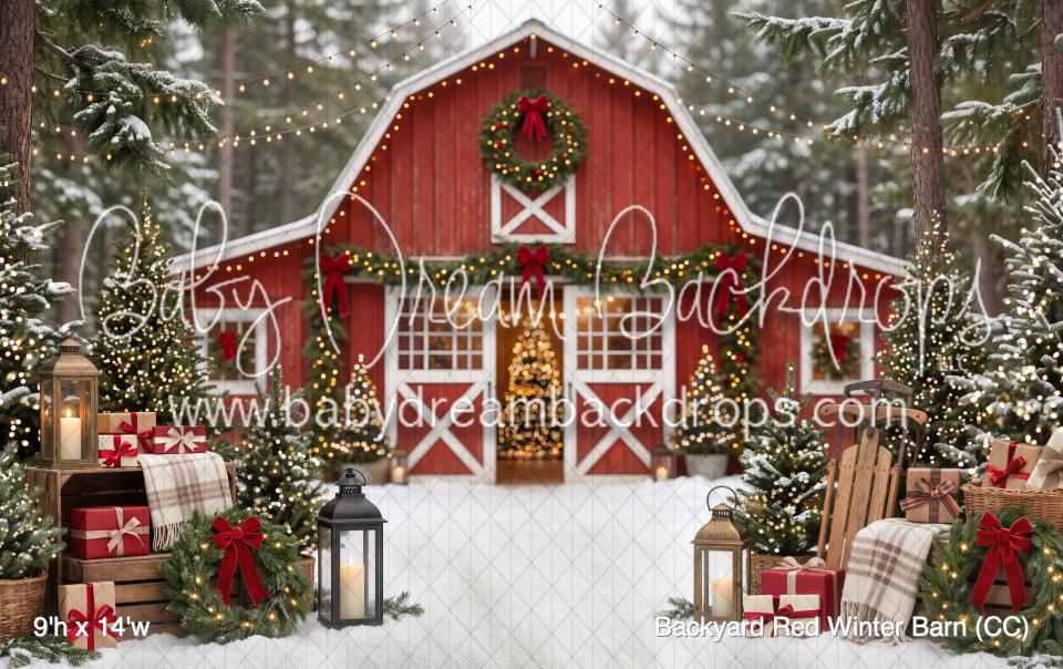 Backyard Red Winter Barn (CC)