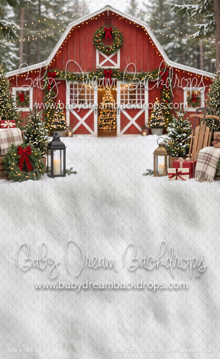 Backyard Red Winter Barn Sweeps (CC)