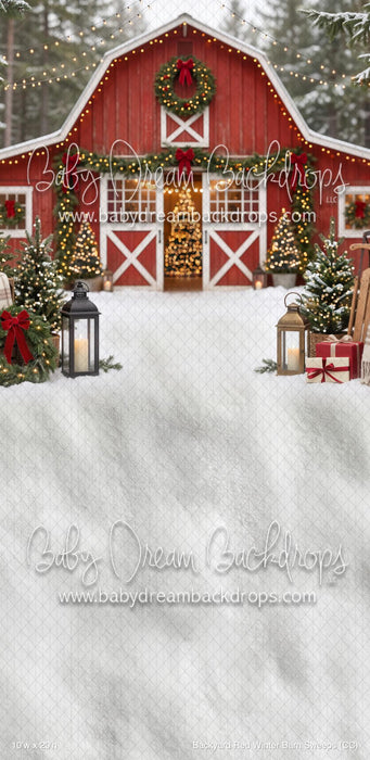 Backyard Red Winter Barn Sweeps (CC)