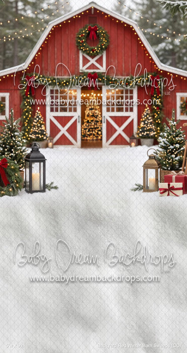 Backyard Red Winter Barn Sweeps (CC)