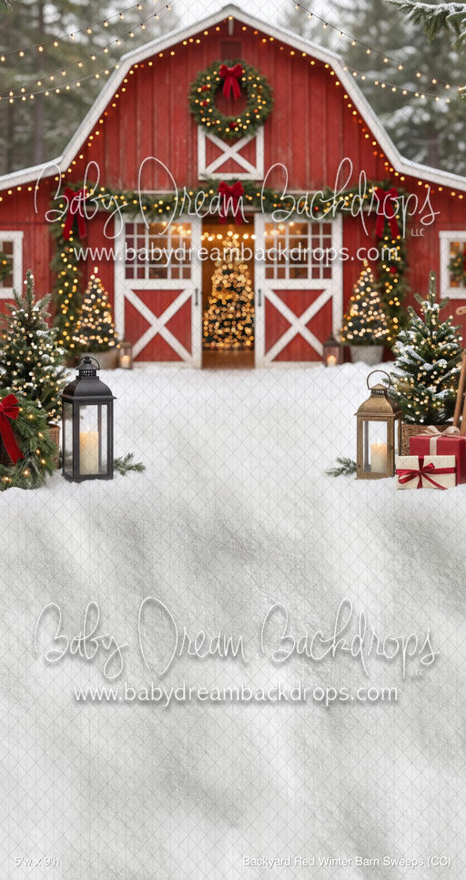 Backyard Red Winter Barn Sweeps (CC)