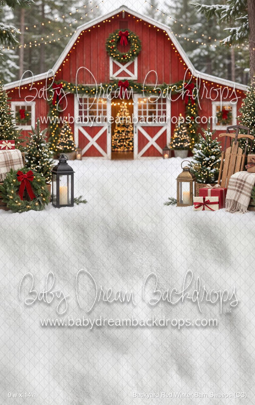 Backyard Red Winter Barn Sweeps (CC)