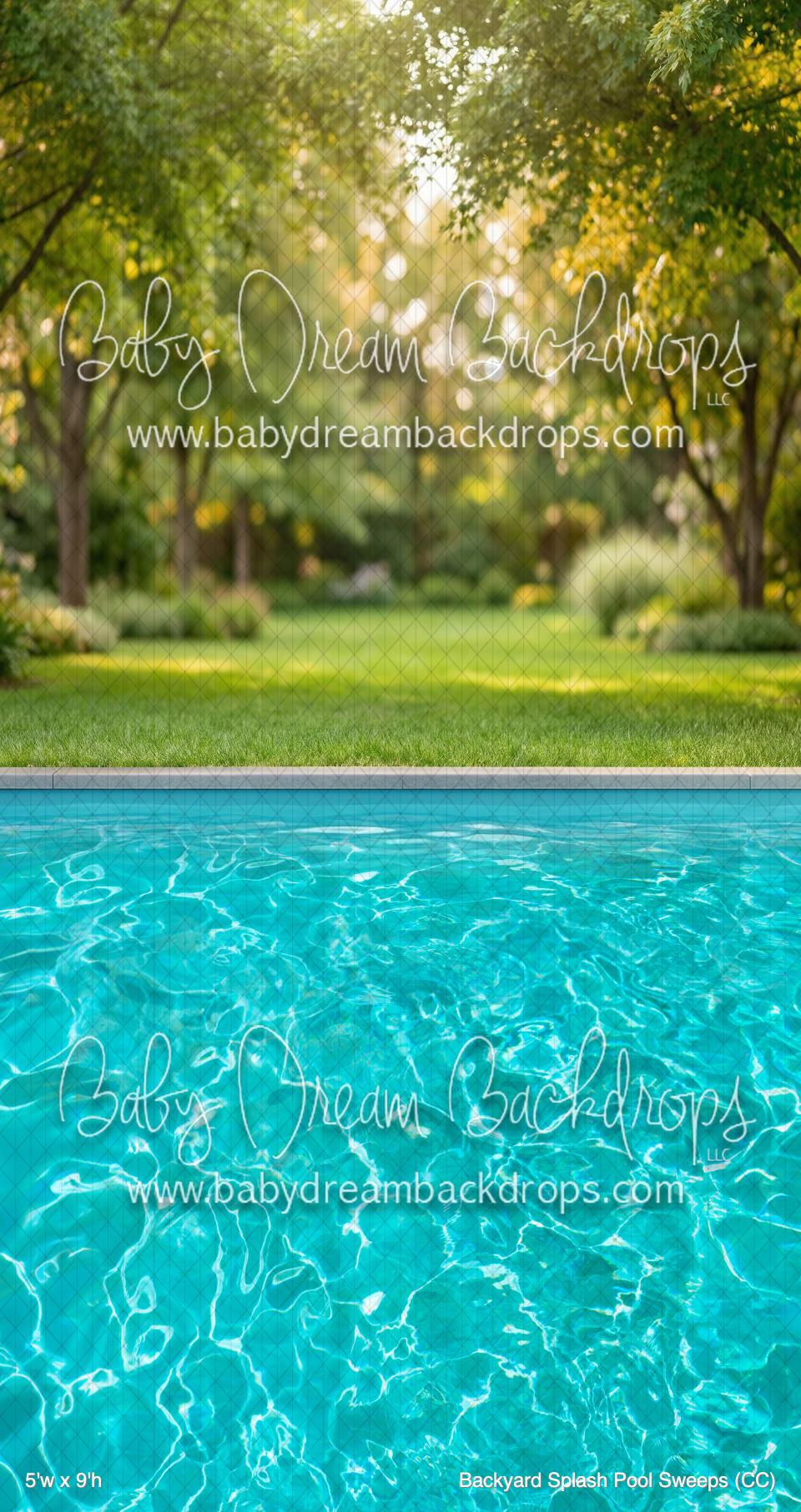 Backyard Splash Pool Sweeps (CC) — Baby Dream Backdrops