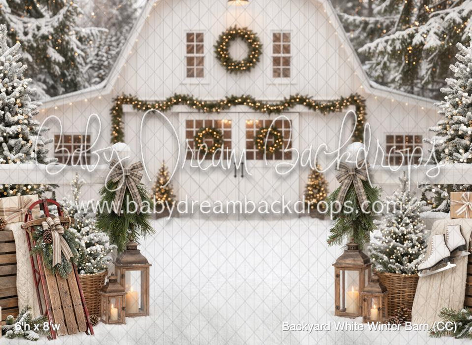 Backyard White Winter Barn (CC)