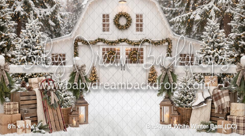 Backyard White Winter Barn (CC)