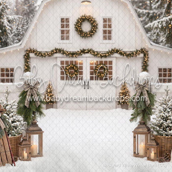 Backyard White Winter Barn (CC)