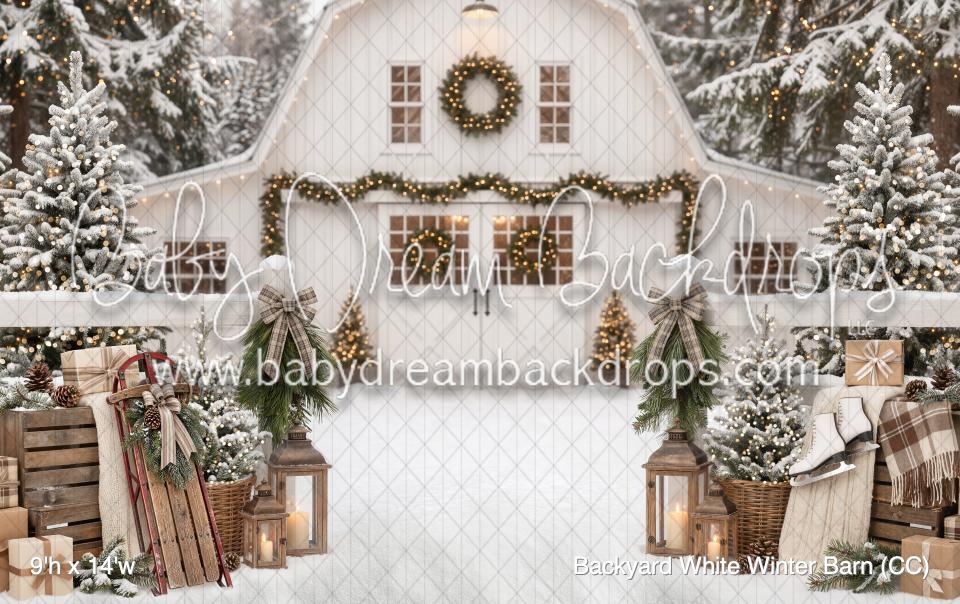 Backyard White Winter Barn (CC)