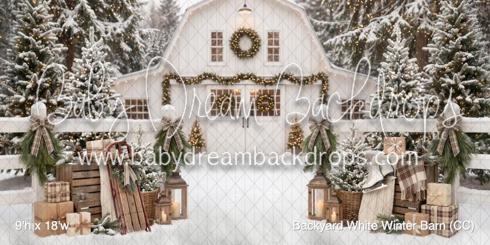 Backyard White Winter Barn (CC)