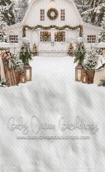 Backyard White Winter Barn Sweeps (CC)